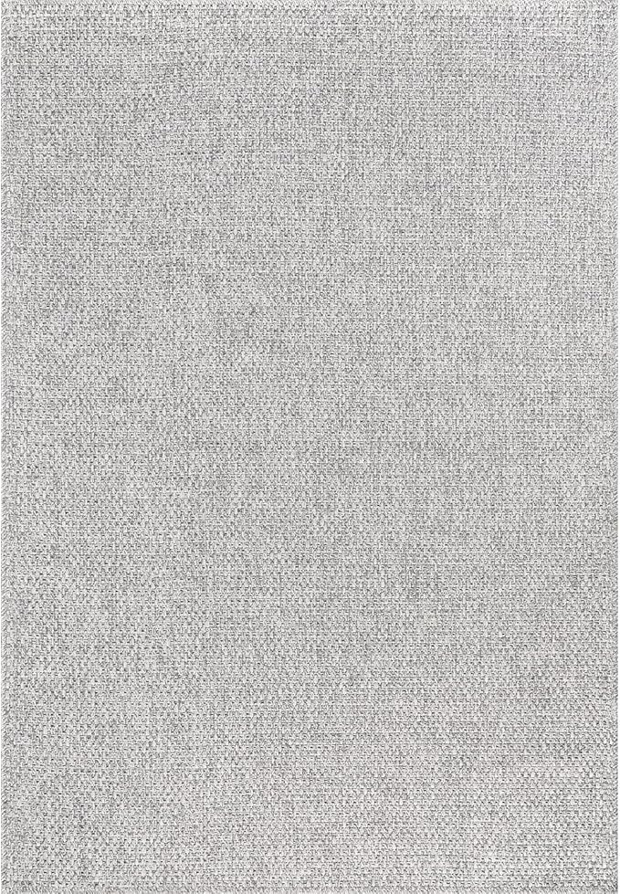 CAMILSON Easy Jute Rug 6x9, Indoor Outdoor Gray Color Farmhouse Area Rugs for Living Room Patio and Kitchen Rug, Solid Boho Woven Design, Easy-Cleaning, Washable Outside Carpet Alfombras (6 x 9)-Ruum Studio Home