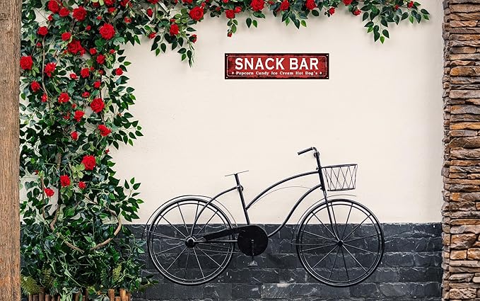 Vintage Tin Sign Retro Metal Snack Bar Signs Stylish Wall Art Plaques for Home Decor Bathroom Kitchen House and Gothic Wall Decor or as a Unique Poster 16x4 in-Ruum Studio Home