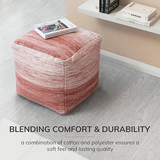 Anji Mountain 20"x20"x20" Handmade & Handcrafted Ottoman Pouf Comfortable Pouf Ottoman Foot Rest & Home Décor Accent for Living Room, Bedroom, Nursery, Kids Room, Patio-Ruum Studio Home
