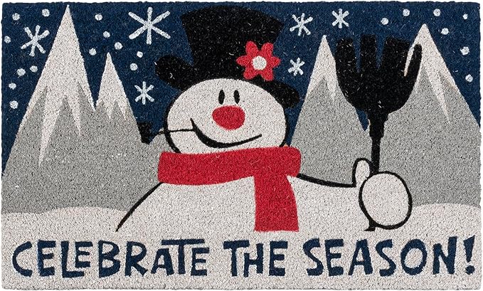 Gertmenian Paramount Frosty Coir Doormat - 2x3 Welcome Mat (2-Pack), Ideal for High Traffic Areas in Front Door, Garage, Entryway - Blue/Celebrate, 80026-Ruum Studio Home