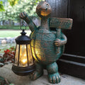 Turtle Garden Statue Outdoor Décor with Solar Lights Lantern,Turtle Solar Light Figurines Outside Decorations for Yard，Lawn,Patio, Balcony, Unique Housewarming Gifts-Ruum Studio Home