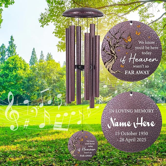 Cardinal Sympathy Wind Chimes Personalized, Windchimes in Memory of a Loved One/Mother, Sympathy Gifts Wind Chimes for Funeral Bereavement Condolences, Memorial Wind Chime-Ruum Studio Home