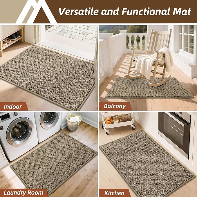 COSY HOMEER-Door-Mat 32"x48" Non Slip Absorbent Entryway Rugs Dirt Trapper Doormats Washable Entrance Mats Low Pile Welcome Floor Mat for Front Back Door and Entry Mats,Taupe-Ruum Studio Home