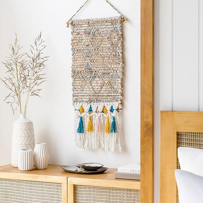 Mark&Day Wall Art, Klaus Bohemian/Global Tan Macrame Wall Hangings for Living Room, Bedroom, Office or Kitchen (22"H x 14"W)-Ruum Studio Home