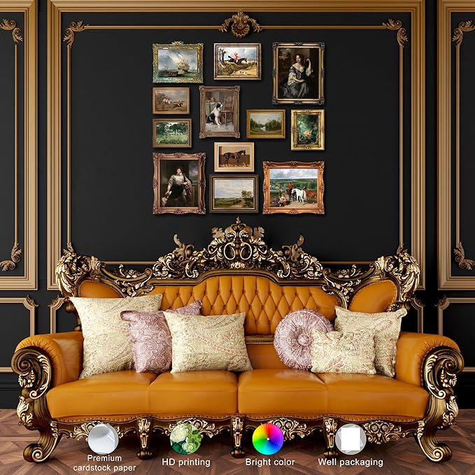 LANCHI95 12 PCS Vintage Victorian Wall Decor, Classic Maximalist Wall Decor, Coquette Vintage Art Prints, Victorian Wall Art, Vintage Paintings Pictures Moody Maximalist Decor (UNFRAMED)-Ruum Studio Home