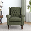 Lumibee High Back Accent Chair,Upholstered Wingback Armchair with Solid Wood Legs for Small Spaces,Comfy Single Sofa Chair for Living Room,Bedroom,Office-Green-Ruum Studio Home