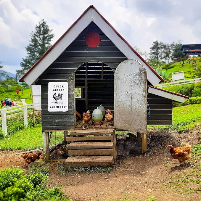 Chicken Coop Accessories Metal Signs,Funny Chickens Tin Signs - Chicken Decor Farmhouse Wall Decor,Chickens Gifts Rustic Farm House Decorations for Home/kitchen/Outdoor Garden-Ruum Studio Home
