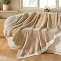 Joiedomi Throw Blanket for Couch Bed, Light Camel Knitted Blankets Gifts for Women Mom Girls, Cozy Cute Soft Throw Home Room Decor Aesthetic for Women Mothers Birthday Gifts 50x70 Inches-Ruum Studio Home