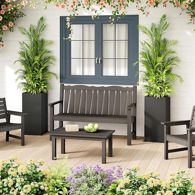 Set of 2 Planter Box Outdoor 30"H x 14.4"W x 13.6"D- Tall Planters for Outdoor Patio/Porch, All-Weather with Anti-dumping Kit, Durable Galvanized Steel, Modern Design for Plants, Flower, Garden-Ruum Studio Home