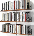Heimlove Floating Shelves for Wall, 36 Inch Long Wood Floating Bookshelf Set of 3, Wall Mounted Hanging Shelf for Bathroom Bedroom Kitchen, Rustic Brown-Ruum Studio Home