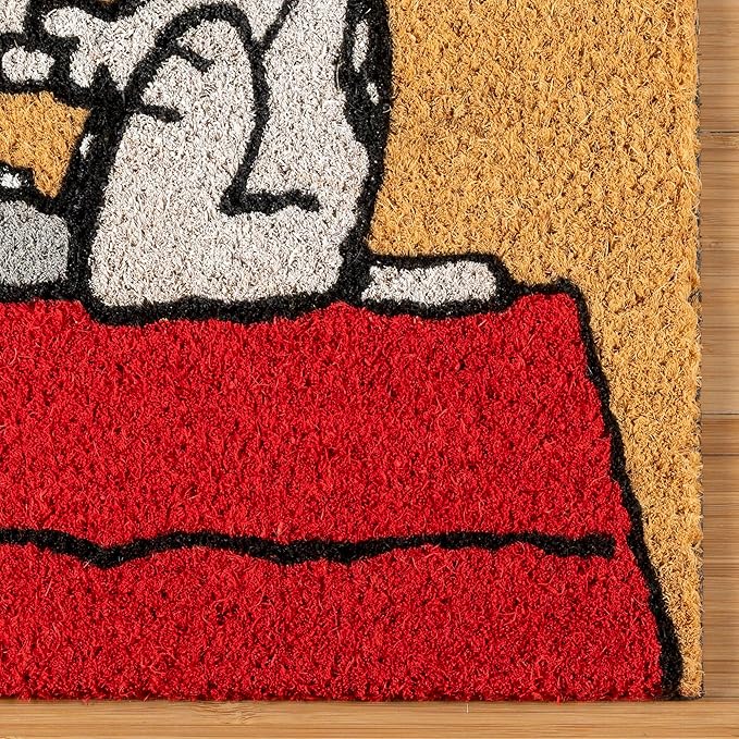 Gertmenian Peanuts Snoopy Coir Doormat - 2x3 Welcome Mat (2-Pack), Ideal for High Traffic Areas in Front Door, Garage, Entryway - Welcome, 80022-Ruum Studio Home