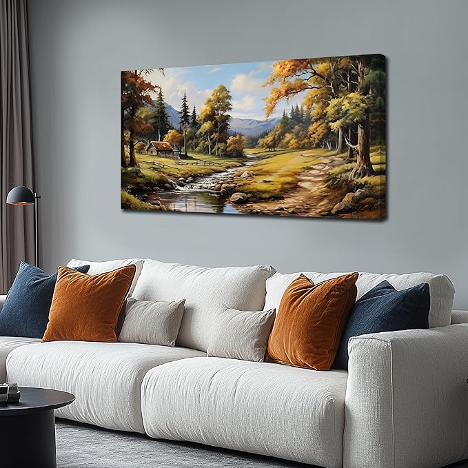 Natural Landscape Wall Art for Living Room Farmhouse Canvas Wall Art Prints Vintage Home Office Decor 20 x 40 Inch-Ruum Studio Home