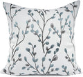 YOUR SMILE Classical Embroidery Jacquard Teal Leaf Pattern Square Decorative Throw Pillow Case Cushion Cover 18x18 inch-Ruum Studio Home