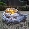 Solar Dog Garden Statues Outdoor Décor- Dog Figurines Solar LED Light Lawn Ornaments - Yard Decorations for Patio, Balcony, Backyard -Unique Birthday House Warming Gifts for Mom-Ruum Studio Home