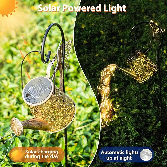 Solar Watering Can Light, Solar Outdoor Decorative,Garden Decor Lights for Yard, IP65 Waterproof Hanging Lantern Landscape Lights, Garden Gifts for Mom, Grandma Women Birthday-Ruum Studio Home