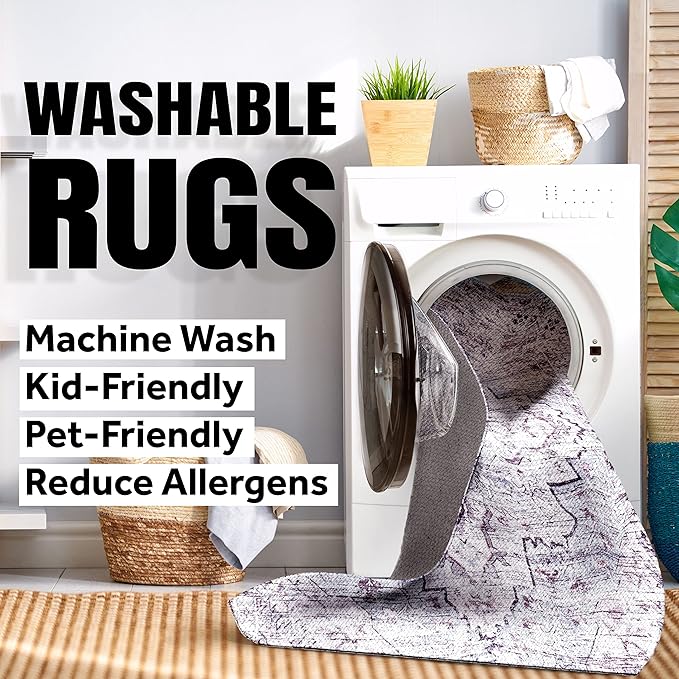 JONATHAN Y Machine-Washable Gray/Ivory/Yellow Indoor Area Rug, 5x8, Minha Rainbow Dots, Kids & Novelty, Casual, Classic, Bedroom, Kitchen, Living Room, Easy-Cleaning, Non-Shedding (KDW102A-5)-Ruum Studio Home