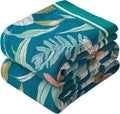 Boho Throw Blanket Twin Size, Soft Cozy Cotton Muslin Quilt Blanket for Bed Decor, Floral Patterned Couch Sofa Chair Cover, Vintage Farmhouse Cottage Tapestry Woven Blanket, Teal&Green-Ruum Studio Home
