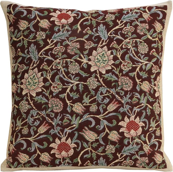 Charlotte Home Furnishings Throw Pillow Covers 16x16 in, Damson Blue Decorative Couch Pillow Cover, Boho Decor European Tapestry Cushion Cases, Living Room Cozy Home Decor, Jacquard Woven Soft Cotton-Ruum Studio Home