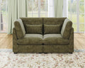 Oversized Modular Sofa, Extra Deep Cloud Chenille Sectional Couch with Ottoman Chaise, Fluffy Chenille 2 Seater Sofa Bed for Living Room, Villa (Loveseat Sofa, Chenille Green)-Ruum Studio Home