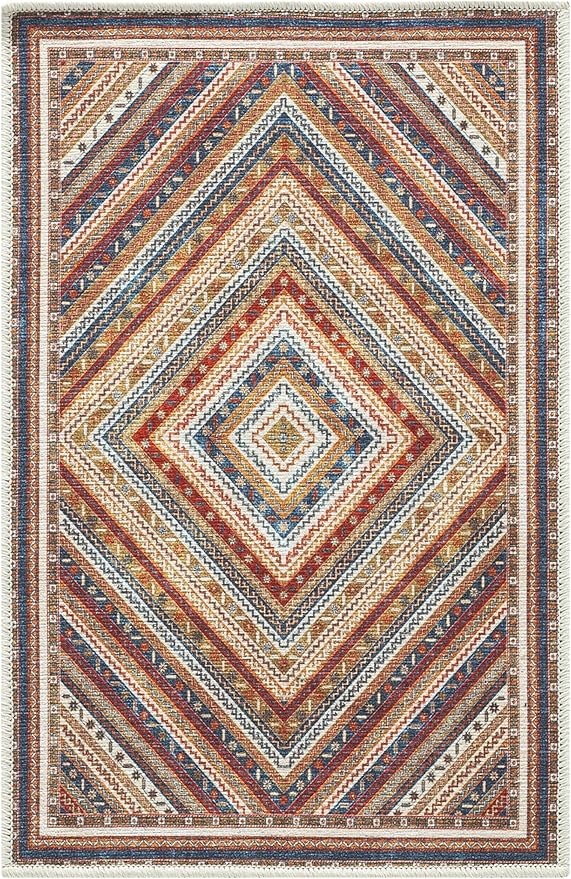 Keen Home Design 2x3 Rug - Machine Washable Entry Rug with Non-Slip Backing, Ideal for Enteryway, Kitchen, Bathroom, Laundry Room - Vintage, Easy Clean, Durable, Low Pile Rug - (2' x 3')-Ruum Studio Home