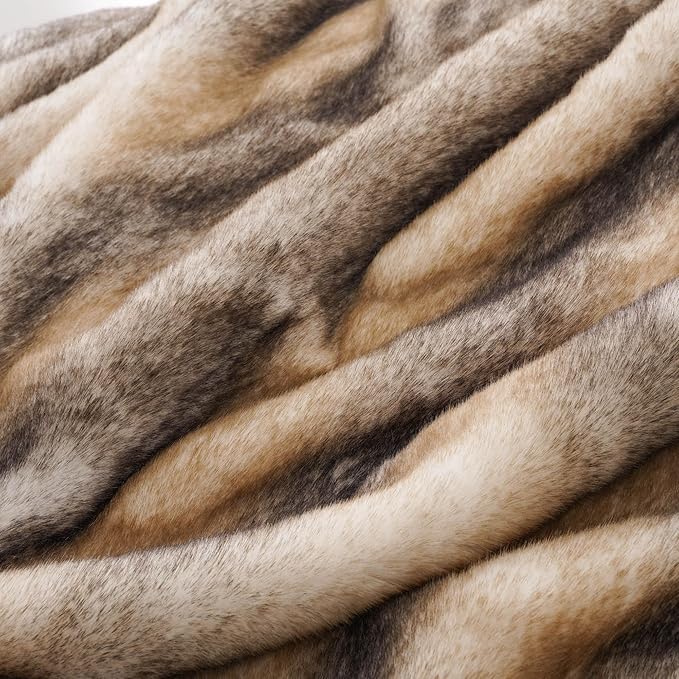 BATTILO HOME Luxury Mink Faux Fur Throw Blanket, Large Soft Cozy Warm Fur Blanket for Bed, Sofa, Couch, Chair, Thick Fur Throw and Blankets for Home Decor, 60"x80"-Ruum Studio Home