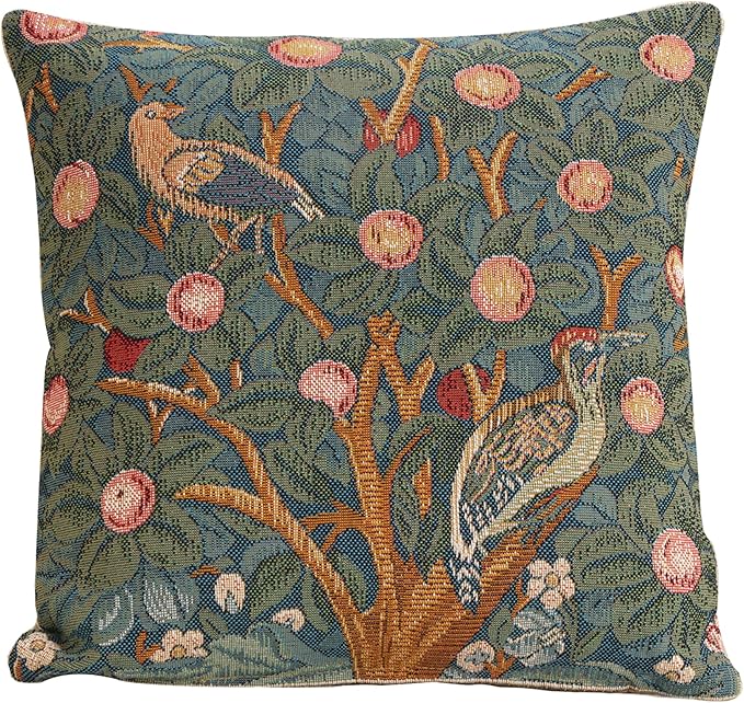 Charlotte Home Furnishings Decorative Tapestry Pillow Cover 14x14 in, Le Pic Vert Couch Throw Pillow Cover, French Country Square Cushion Cases for Living Room Home Decor, Soft Cotton Jacquard Woven-Ruum Studio Home