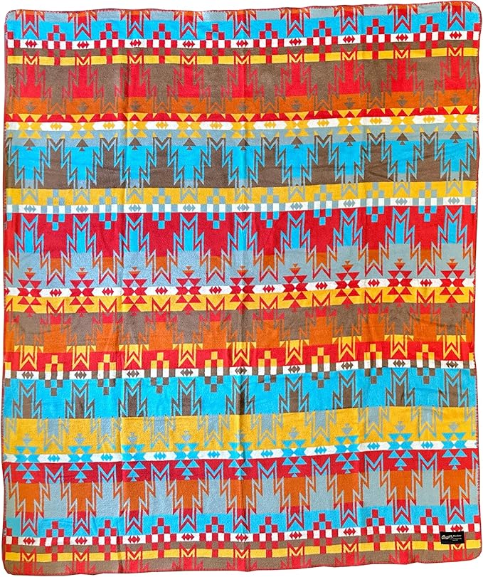 Beacon Blankets Southwestern Wigwam Native American Design Throw - 90" x 90" Blanket Only - Premium Plush Blanket Can be Used for Queen or King Size Bed-Ruum Studio Home