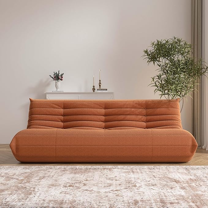 Bean Bag Chair, Oversized Fireside Chair Bean Bag Sofa Large Bean Bag Chair for Adults, 3 Seater Bean Bag Chairs for Teens with High Density Comfortable Foam, Bean Bag for Living Room, Bedroom(Orange)-Ruum Studio Home