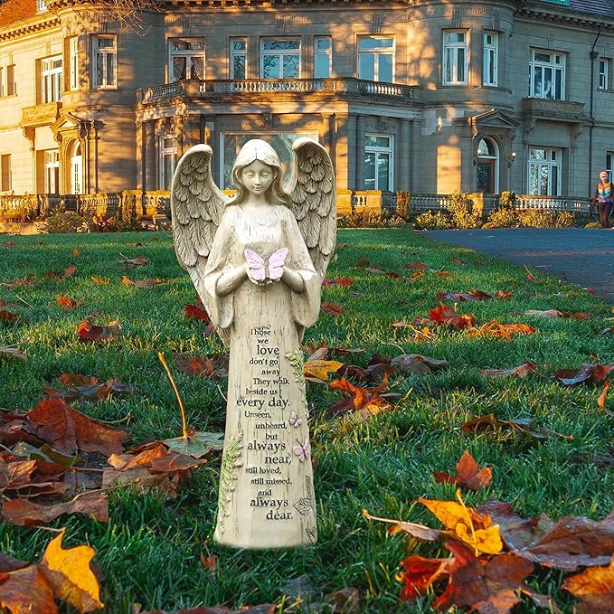 Topadorn Garden Statuary Outdoor Praying Angel Resin Figurines,Collectible Sculptures,10" H-Ruum Studio Home