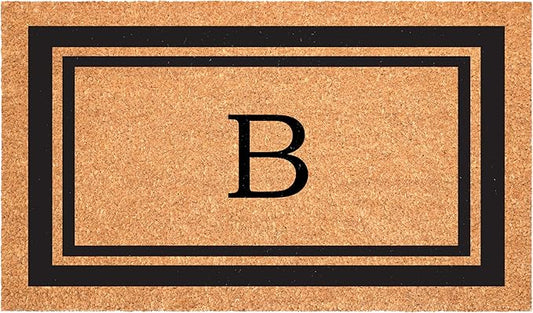 Calloway Mills 152962436B Black Border 24" x 36" Monogram Doormat, (Letter B)-Ruum Studio Home