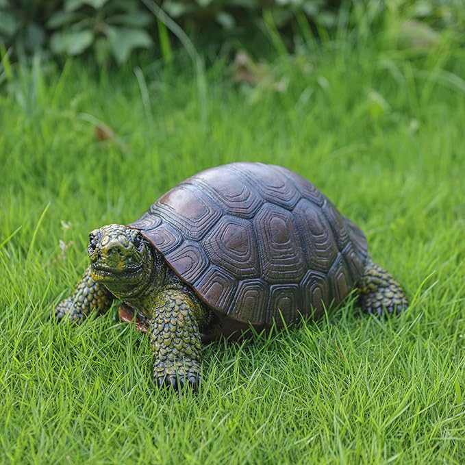 Weather-Resistant Resin Turtle Statue Decoration, Exquisite Handicraft, Artistic Simulation Animal Sculpture, Suitable for Outdoor Gardens, Courtyards, Ponds, Colorful Holiday Decoration Gifts-Ruum Studio Home