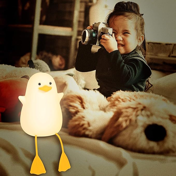 YuanDian Cute Duck Night Light, Gifts for Women Teen Girls Baby,Night Lights for Kids Bedroom Kawaii Room Decor, Cute Christmas Seagull Silicone Nightlights for Children Toddler.-Ruum Studio Home