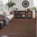 CAMILSON Easy Jute Rug 5x7, Indoor Outdoor Brown Color Fiber Area Rugs for Living Room Patio and Kitchen Rug, Solid Boho Woven Design, Easy-Cleaning, Washable Outside Carpet Alfombras (5 x 7)-Ruum Studio Home