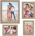 Sheffield Home 4 Piece Gallery Wall Frame Set, 8x10 Inch, 5x7 Inch, and 4x6 Inch, Light Natural-Ruum Studio Home