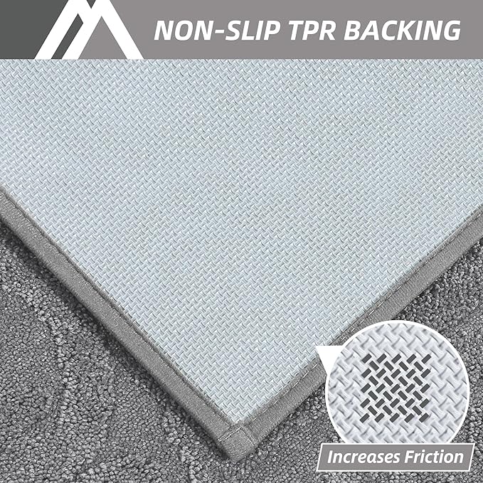 COSY HOMEER-Door-Mat-Non-Slip-Entryway-Rug 24”x36” Absorbent Welcome Mats Washable Dirt Trapper Door Mat Entrance Floor Mats for Front Back Doormats and Wet Shoes,Grey-Ruum Studio Home