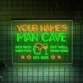 Custom Bar Neon Sign Personalized LED Signs for Man Cave Cool Home Bar Lighted Acrylic Table for Men Lounge Workshop Garage Poker Billiards Tavern Wall Decor Gifts-Ruum Studio Home