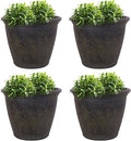 Sunnydaze 24-Inch Anjelica Large Plastic Pot for Plants - Outdoor Polyresin Round Planter with Drillable Drainage Holes - Sable - 4pk-Ruum Studio Home