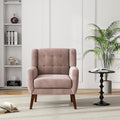 UIXE Accent Chair, Velvet Upholstered Armchair for Living Room, Modern Club Arm Chairs Comfy Single Sofa Button Tufted Bedroom Reading Seat - Skin Pink, Set of 1-Ruum Studio Home