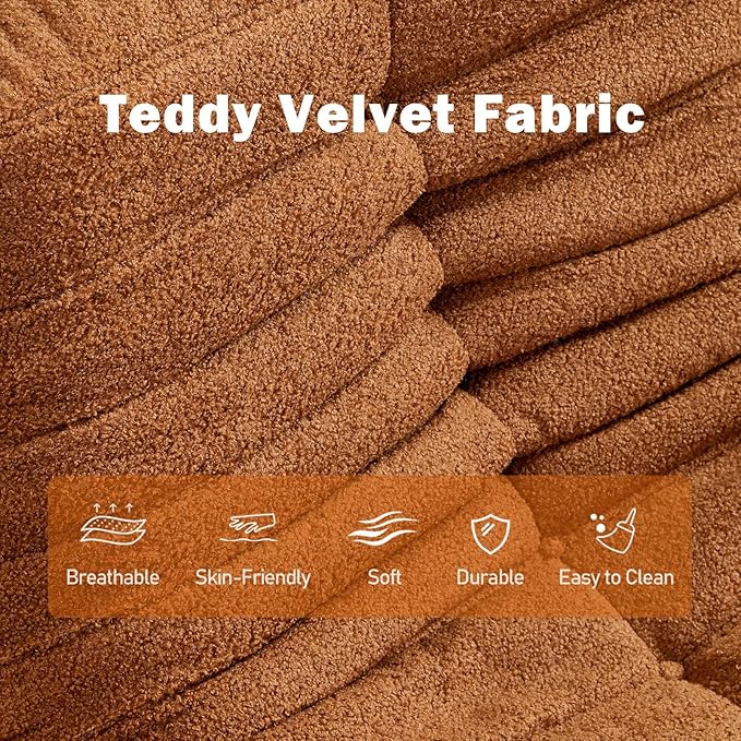 Bean Bag Chair, Fireside Chair Bean Bag Sofa Large Bean Bag Chair for Adults, Bean Bag Chairs for Teens with High Density Comfortable Foam, Memory Foam Bean Bag for Living Room, Bedroom (Orange)-Ruum Studio Home