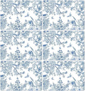 Blue Floral Placemats Set of 6 Flower Bird Plastic Table Mats Seasonal Spring Placemats Chinoiserie Place Mats Rustic Vintage Table Decoration for Indoor Outdoor Party Kitchen Dining-Ruum Studio Home