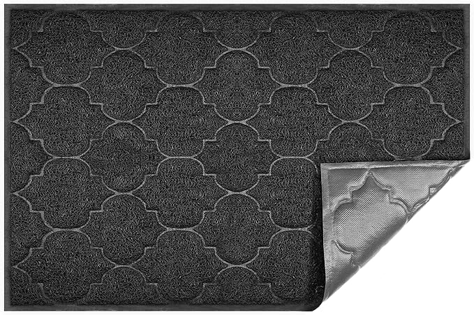 Door Mat Outdoor, 24x36, Welcome Mats for Entryway, Front Doormat for Home Entrance, Indoor Floor Mat, Durable, Non-Slip, Boot Scraper, Catches Muddy and Dirt (Black)-Ruum Studio Home