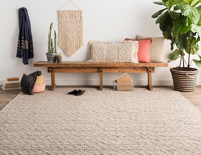 Mark&Day Wall Hanging, Tumeltsham Bohemian/Global Farmhouse Cream Tapestry Wall Hanging for Living Room, Bedroom, Office or Kitchen (60"H x 29"W)-Ruum Studio Home