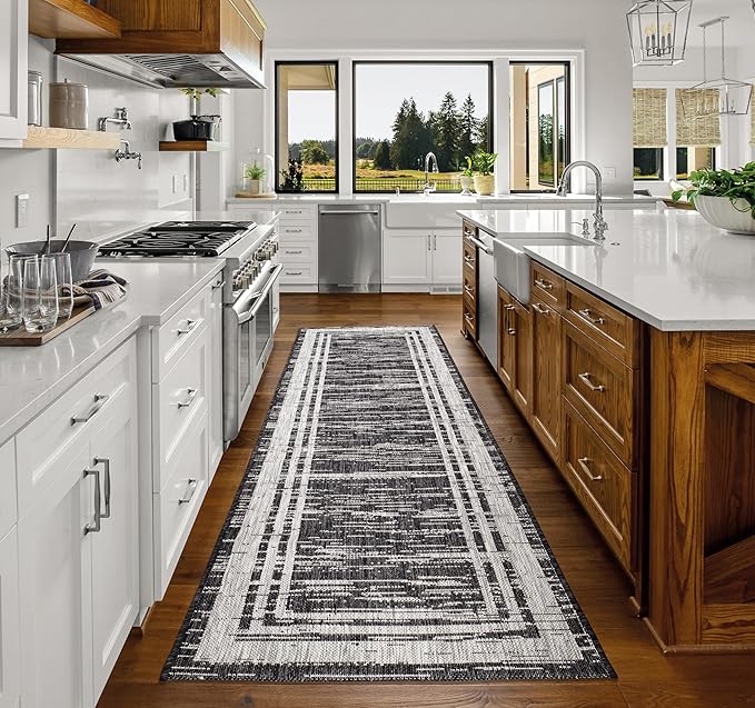 Keen Home Design Outdoor Runner Rug - 2x8 Washable Indoor/Outdoor Rug for Patio, Balcony, Kitchen, Garden, Beach, Deck and Porch. Size: 2'2" x 7'7"-Ruum Studio Home