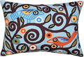 Lumbar Klimt Pillow Cover | Green Birds | Tree of Life | Modern Floral | Outdoor Pillows | Mid Century Chair Cushion | Handmade Wool Size 14x20-Ruum Studio Home