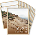 Haus and Hues 16x20 Natural Oak Wood Picture Frames Set of 25 - Premium Bulk Picture Frames 16x20 Bundle - Elegant Gallery Wall Frame Set for Posters, Art Display - Ideal for Wall Decor in Home &-Ruum Studio Home