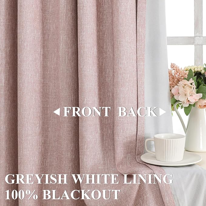 Vision Home Pink Total Blackout Curtains Pinch Pleated Room Darkening Window Panels 63 inch for Girls Bedroom Living Room Thermal Insulated Pinch Pleat Pink Drapes with Hooks Back Tab 40" Wx63 Lx2-Ruum Studio Home
