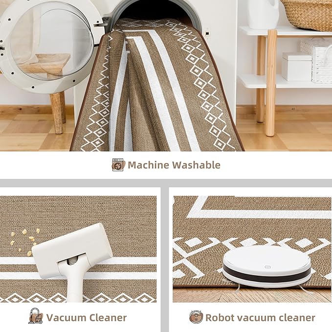 Outdoor Patio Rug, Outside Rectangular Carpet, Moroccan Geometric Rugs, Washable Large Indoor Outdoor Rug Mats for RV, Picnic, Backyard, Deck, Balcony, Porch, Beach 5'x8'-Ruum Studio Home