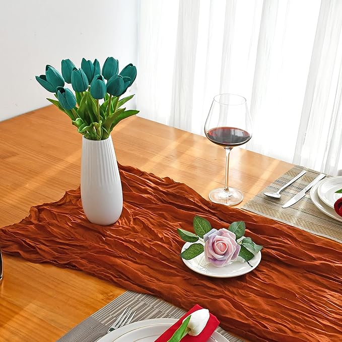 Mandy's Artificial Tulips 20 Stems Teal PU Faux Flowers for Wedding Home Decor 13.5 Inch-Ruum Studio Home