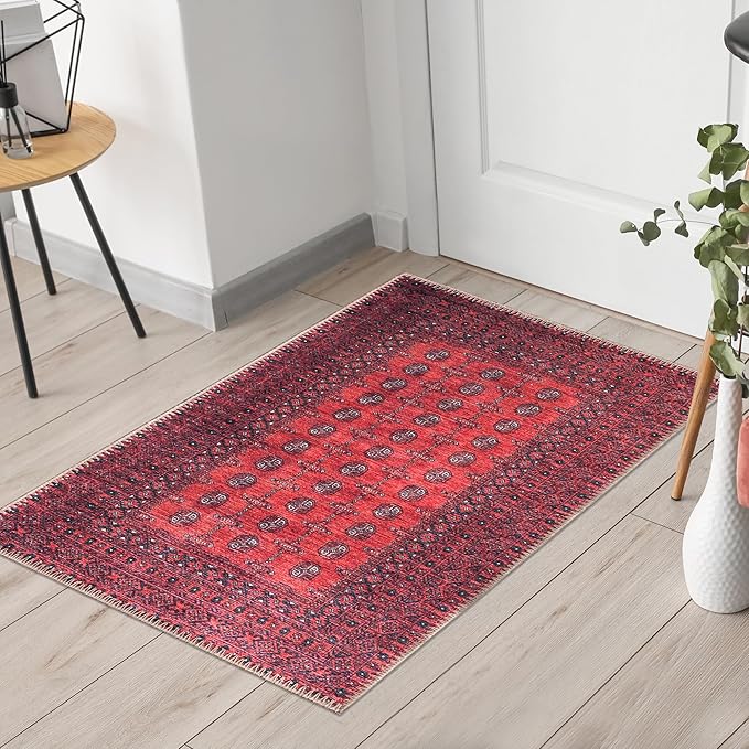 Keen Home Design 2x3 Rug - Machine Washable Entry Rug with Non-Slip Backing, Ideal for Enteryway, Kitchen, Bathroom, Laundry Room - Vintage, Easy Clean, Durable, Low Pile Rug - (2' x 3')-Ruum Studio Home