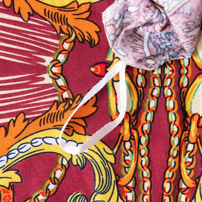 ABREEZE Bohemian Duvet Cover Set Colorful Orange Boho Retro Bedding Set Damask Paisley Cotton Duvet Cover Tribal Reversible Bedding Exotic Style Comforter Cover 3-Piece King-Ruum Studio Home